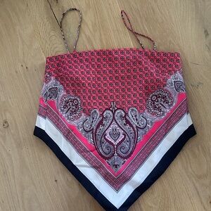 Zara pink Floral Patterned Top  ties in back thin shoulder straps